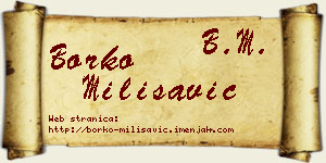 Borko Milisavić vizit kartica